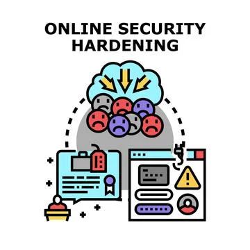 Online security hardening securing digital infrastructure from threats 스톡 일러스트