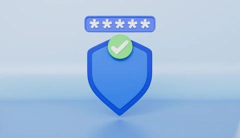 Online security is highly guaranteed by using passwords 3d illustration Illustrazione stock
