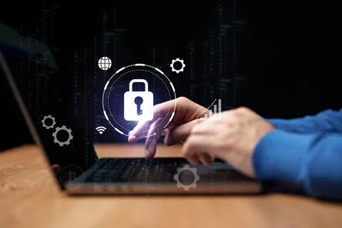 Online security practices in digital world with focus on data protection and 写真素材