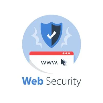 Online security, safe internet access, antivirus software, data protection Stock Illustration