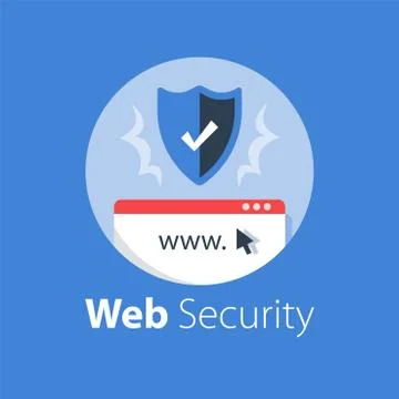 Online security, safe internet access, antivirus software, data protection Illustrazione stock
