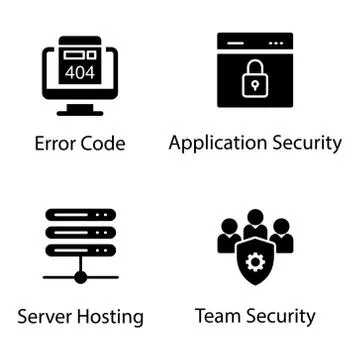 Online Security Solid Icons Pack 스톡 일러스트