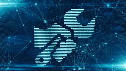 Online security from virus attack over encrypted digital data global networks 스톡 일러스트