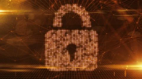 Online security from virus attack over encrypted digital data global networks Stock Illustration