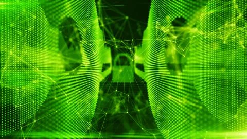 Online security from virus attack over encrypted digital data global networks Stock Illustration