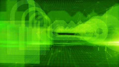 Online security from virus attack over encrypted digital data global networks 스톡 일러스트