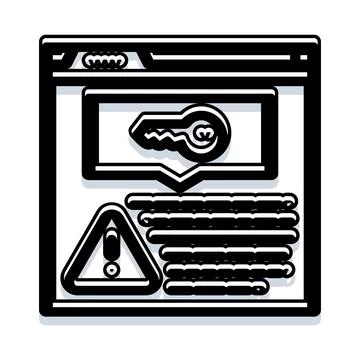 Online security warning key access system concept 库存插图
