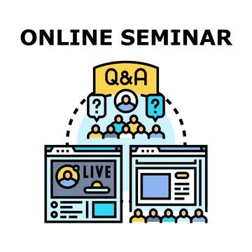 Online seminar and virtual masterclass concept Stockillustratie