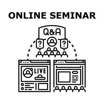 Online seminar and virtual masterclass concept Illustrazione stock
