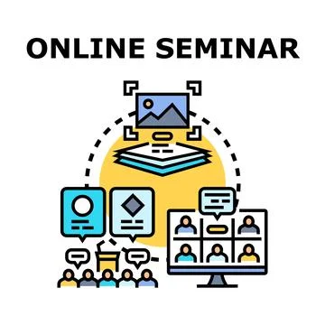 Online seminar concept for virtual education training Stock Illustration
