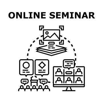 Online seminar concept for virtual education training Stock Illustration