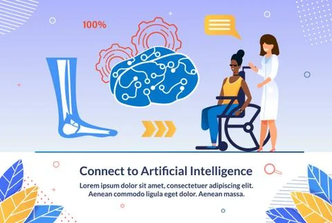 Online Seminar Connect To Artificial Intelligence. Selection Equipment and Su Illustrazione stock
