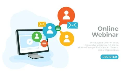 Online Seminar Webinar 스톡 일러스트