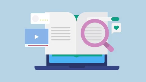 Online SEO courses, Learning SEO from video tutorials 2d with alpha matte Stock Footage 335732856