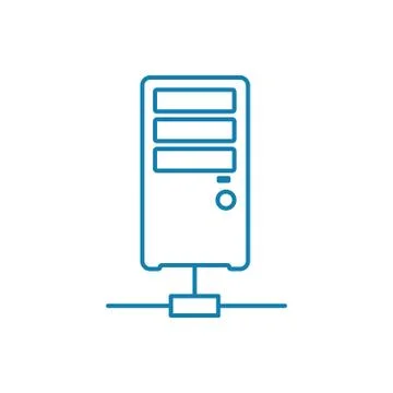 Online server linear icon concept. Online server line vector sign, symbol Stock Illustration