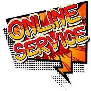 Online Service - Comic book style word on abstract background. Illustrazione stock