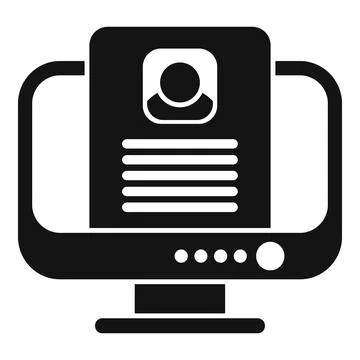 Online service documents icon simple vector. Take head cv 库存插图
