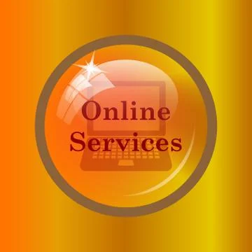Online services icon. Internet button on colored background. . Stock Illustration