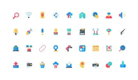 Online services for work and games, wireless gadgets and mobile app color icon 스톡 일러스트