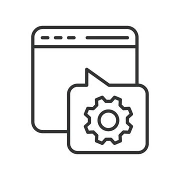 Online settings configuration browser gear icon in line design. online settings Illustrazione stock