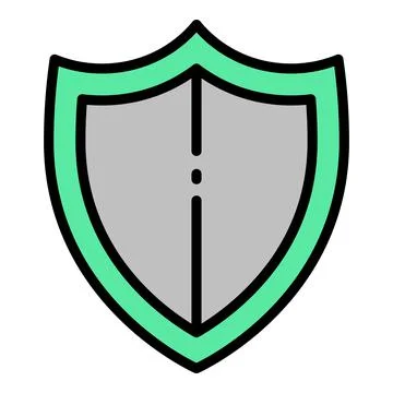 Online shield icon outline vector. Cyber attack イラスト素材