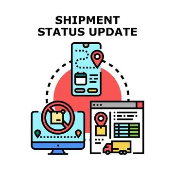 Online shipment status update tracking delivery logistics 스톡 일러스트
