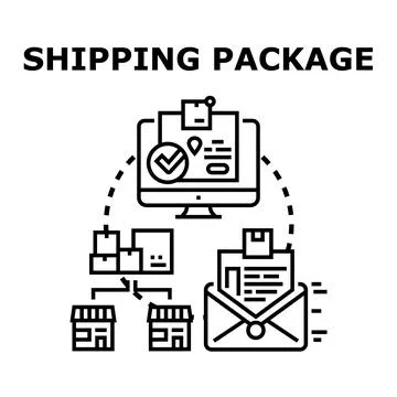 Online shipping package delivery tracking logistic service Stock Illustration