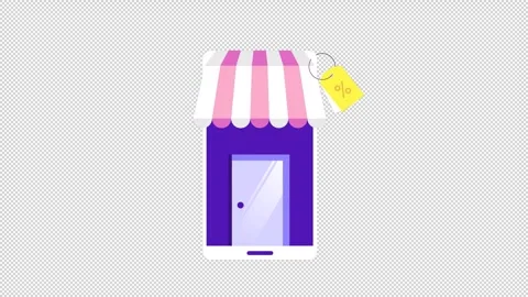 Online Shop Animation HD On Alpha Stock Footage 295907772