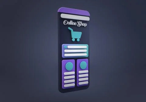 Online shop app interface Stock Illustration