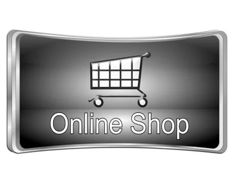 Online Shop Button Stock Illustration