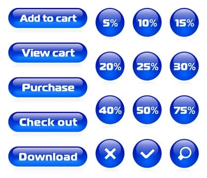 Online shop button set Stock Illustration