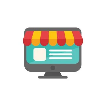 Online shop computer screen showing e commerce website Stock Illustration