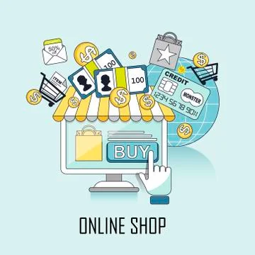 Online shop concept Stock Illustration