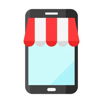 Online shop flat clipart vector illustration Stock Illustration