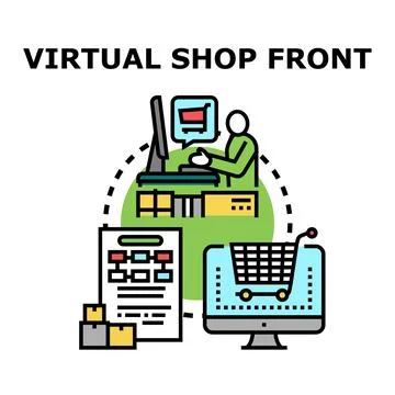 Online shop front for digital retail business Stock Illustration