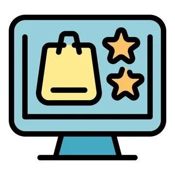Online shop icon vector flat Illustrazione stock