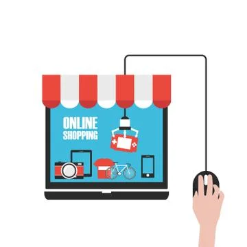 Online shop Illustrazione stock