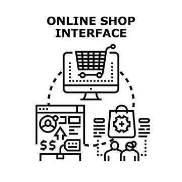 Online shop interface concept for e commerce Stock Illustration