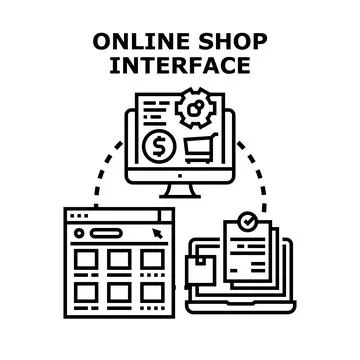 Online shop interface concept for e commerce website management Stock Illustration