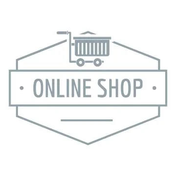 Online shop logo, simple gray style 스톡 일러스트