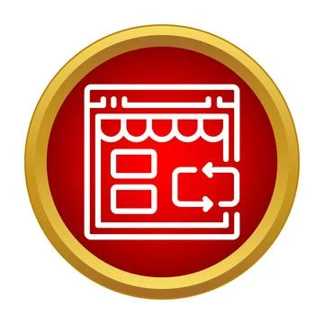 Online shop return policy concept with storefront browser Stock Illustration