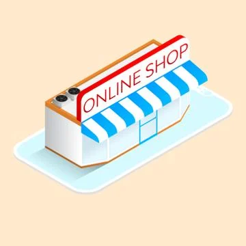 Online shop on smartphone Stock Illustration