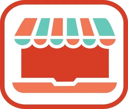 Online shop store icon for ecommerce Stock Illustration