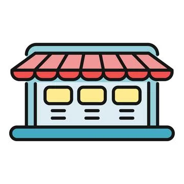 Online shop storefront representing e commerce and retail sales Stock Illustration