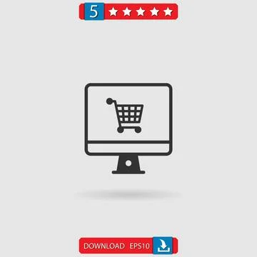 Online shop vector icon Stock Illustration