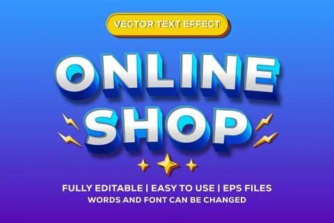 Online shop vector text effect fully editable Stock Illustration