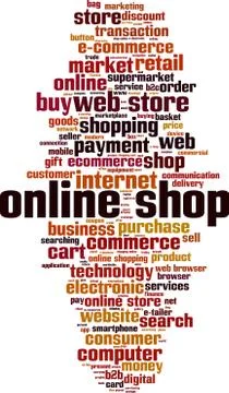 Online shop word cloud Stock Illustration