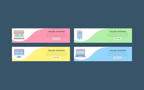 Online shoping banner. Vector illustration. Stock Illustration