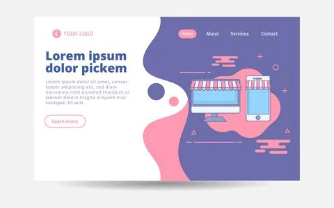 Online shoping banner. Vector illustration. Stock Illustration