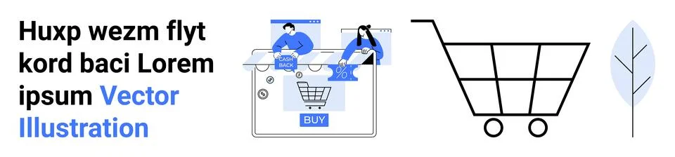 Online shoppers browsing and adding items to digital cart in e-commerce pla.. Stock Illustration